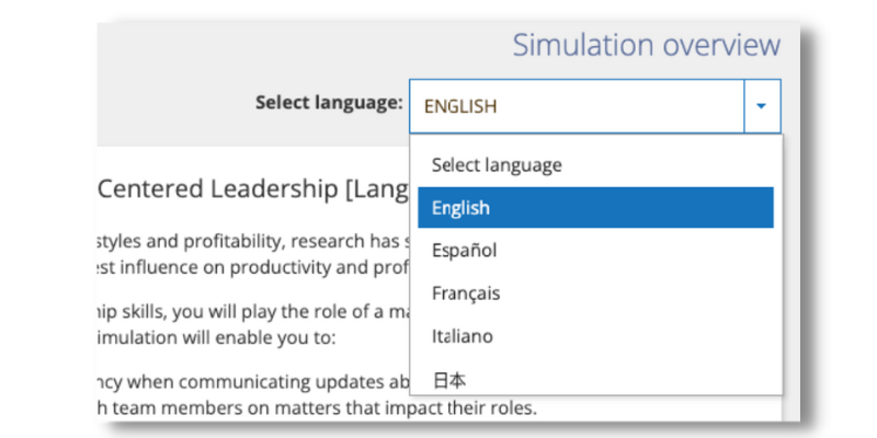 Language preference selection