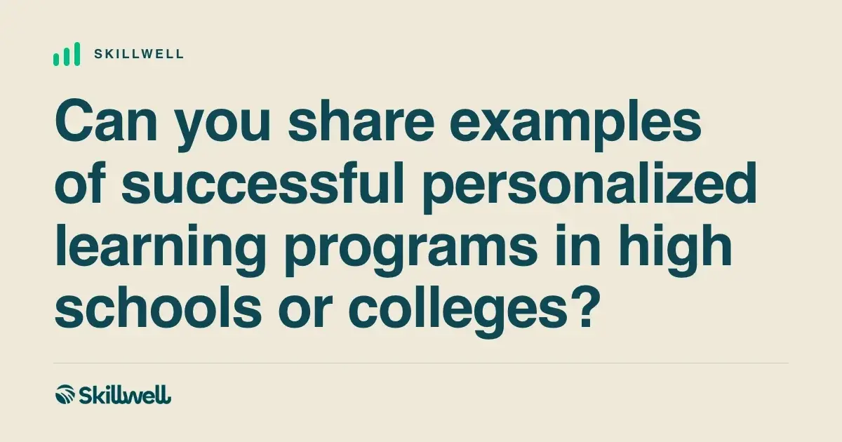 Personalized Learning Program Examples